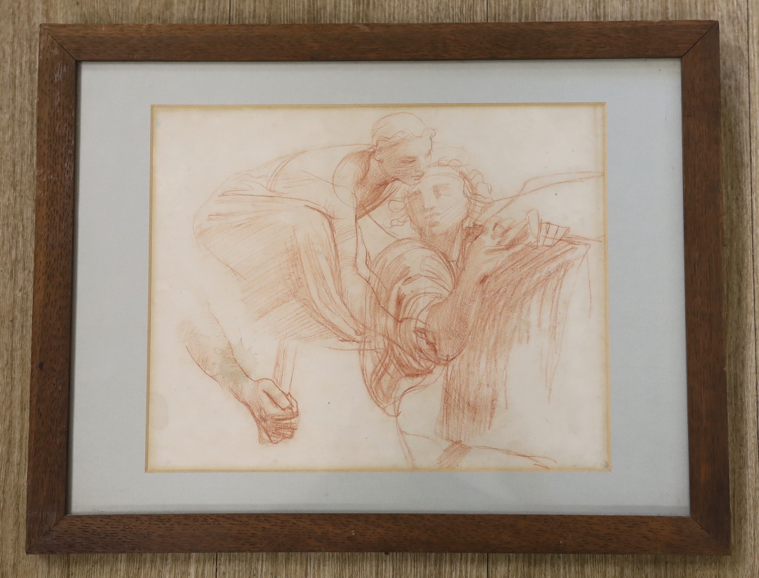 Alfred George Stevens (1817-1875), sanguine chalk, Figural study, 30 x 24cm